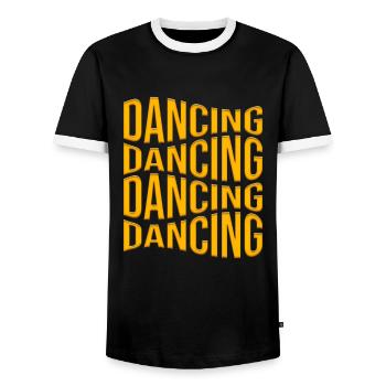 Dance - Men's Ringer Shirt - black/white - Front - AI Model Female 172 light (172cm) & AI Model Male 178 light (178cm)