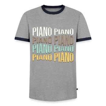 Piano - T-shirt contrasté Homme - gris/marine  - Devant - AI Model Female 172 light (172cm) & AI Model Male 178 light (178cm)
