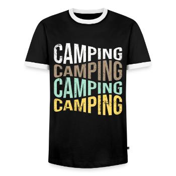 camp - T-shirt contrasté Homme - noir/blanc - Devant - AI Model Female 172 light (172cm) & AI Model Male 178 light (178cm)