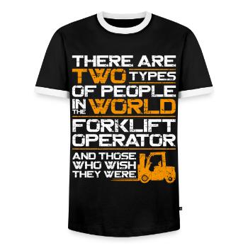 Certified Forklift Truck Operator - Männer Kontrast-T-Shirt - Schwarz/Weiß - Vorne - AI Model Female 172 light (172cm) & AI Model Male 178 light (178cm)