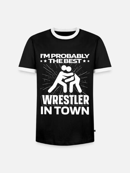 Wrestling Wrestler Funny - Men's Ringer Shirt - black/white