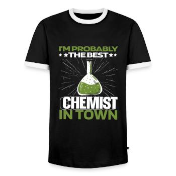 Chemistry Chemist Funny - Men's Ringer Shirt - black/white - Front - AI Model Female 172 light (172cm) & AI Model Male 178 light (178cm)