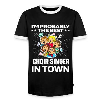 Choriste Lustig - T-shirt contrasté Homme - noir/blanc - Devant - AI Model Female 172 light (172cm) & AI Model Male 178 light (178cm)