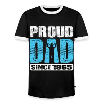 Proud Dad Since 1965 - Männer Kontrast-T-Shirt - Schwarz/Weiß - Vorne - AI Model Female 172 light (172cm) & AI Model Male 178 light (178cm)