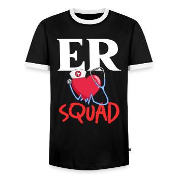 Premiers soins d'infirmière d'urgence de salle d'urgence - T-shirt contrasté Homme - noir/blanc - Devant - AI Model Female 172 light (172cm) & AI Model Male 178 light (178cm)