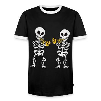 Trompettiste Cadeau Musique Groupe Trompette - T-shirt contrasté Homme - noir/blanc - Devant - AI Model Female 172 light (172cm) & AI Model Male 178 light (178cm)