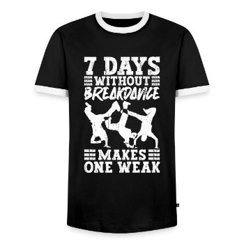 Breakdancing Breakdancer Break Dance Hip Hop - Men's Ringer Shirt - black/white - Front - AI Model Female 172 light (172cm) & AI Model Male 178 light (178cm)