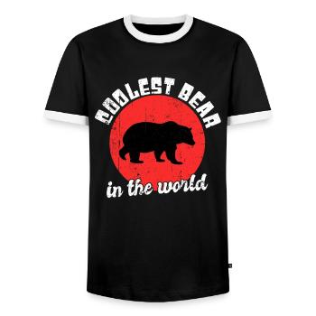 Cool bear saying - Men's Ringer Shirt - black/white - Front - AI Model Female 172 light (172cm) & AI Model Male 178 light (178cm)