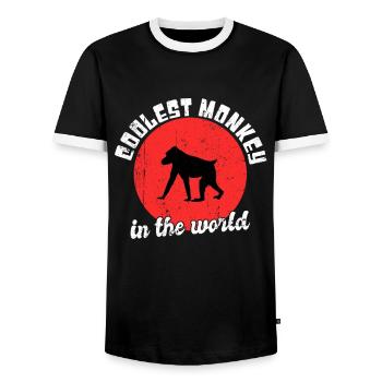 Cooler Affe Spruch - Männer Kontrast-T-Shirt - Schwarz/Weiß - Vorne - AI Model Female 172 light (172cm) & AI Model Male 178 light (178cm)
