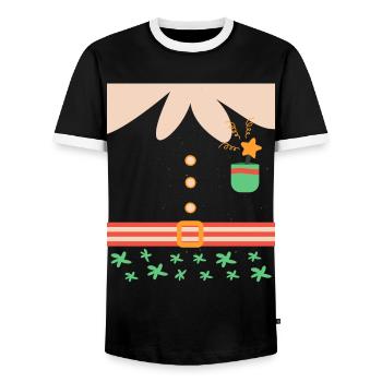 Elves Christmas Christmas Gift - Men's Ringer Shirt - black/white - Front - AI Model Female 172 light (172cm) & AI Model Male 178 light (178cm)