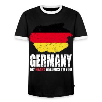 Germany Flag - Men's Ringer Shirt - black/white - Front - AI Model Female 172 light (172cm) & AI Model Male 178 light (178cm)