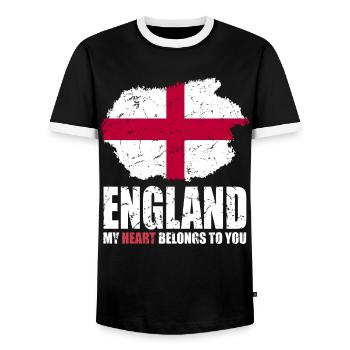 Drapeau de l’Angleterre - T-shirt contrasté Homme - noir/blanc - Devant - AI Model Female 172 light (172cm) & AI Model Male 178 light (178cm)