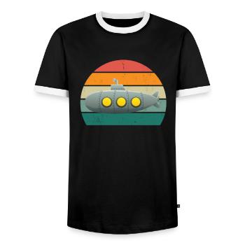 U-Bootfahrer U-Bootfahrerin Unterseeboot U-Boot - Männer Kontrast-T-Shirt - Schwarz/Weiß - Vorne - AI Model Female 172 light (172cm) & AI Model Male 178 light (178cm)