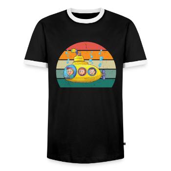 U-Bootfahrer U-Bootfahrerin Unterseeboot U-Boot - Männer Kontrast-T-Shirt - Schwarz/Weiß - Vorne - AI Model Female 172 light (172cm) & AI Model Male 178 light (178cm)