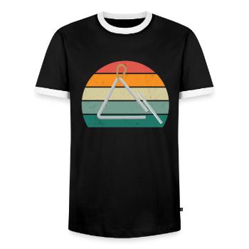 Triangle Player Triangle Player Sound Triangle - Men's Ringer Shirt - black/white - Front - AI Model Female 172 light (172cm) & AI Model Male 178 light (178cm)