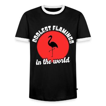 Cooler Flamingo Spruch - Männer Kontrast-T-Shirt - Schwarz/Weiß - Vorne - AI Model Female 172 light (172cm) & AI Model Male 178 light (178cm)