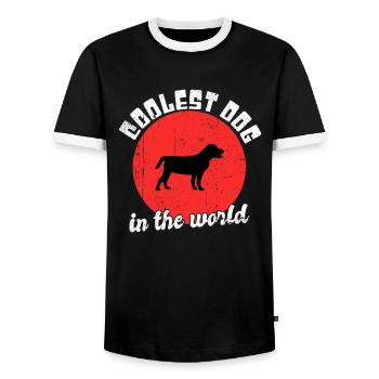 Chien cool dire - T-shirt contrasté Homme - noir/blanc - Devant - AI Model Female 172 light (172cm) & AI Model Male 178 light (178cm)