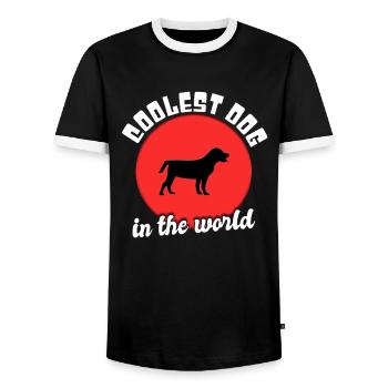 Chien cool dire - T-shirt contrasté Homme - noir/blanc - Devant - AI Model Female 172 light (172cm) & AI Model Male 178 light (178cm)