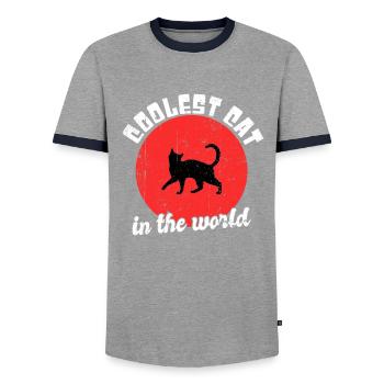 Chat cool dicton - T-shirt contrasté Homme - gris/marine  - Devant - AI Model Female 172 light (172cm) & AI Model Male 178 light (178cm)