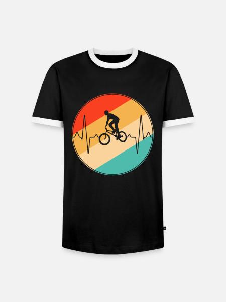 bmx retro herzschlag - Männer Kontrast-T-Shirt - Schwarz/Weiß