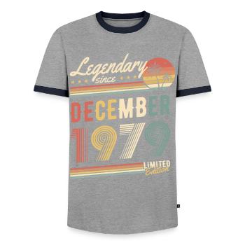 Légendaire depuis décembre 1979 Edition Limitée - T-shirt contrasté Homme - gris/marine  - Devant - AI Model Female 172 light (172cm) & AI Model Male 178 light (178cm)