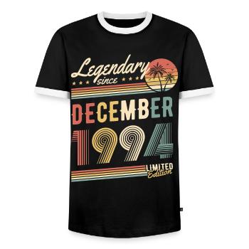 Legendary Since December 1994 Limited Edition - Männer Kontrast-T-Shirt - Schwarz/Weiß - Vorne - AI Model Female 172 light (172cm) & AI Model Male 178 light (178cm)