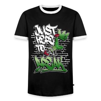 Just Here To Break - Breakdance Hip Hop - T-shirt contrasté Homme - noir/blanc - Devant - AI Model Female 172 light (172cm) & AI Model Male 178 light (178cm)