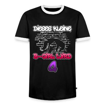 Dieses Kleine B-Girl Wird 4 - Breakdance - Männer Kontrast-T-Shirt - Schwarz/Weiß - Vorne - AI Model Female 172 light (172cm) & AI Model Male 178 light (178cm)