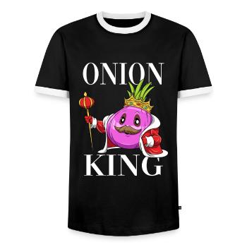 Onion King - Männer Kontrast-T-Shirt - Schwarz/Weiß - Vorne - AI Model Female 172 light (172cm) & AI Model Male 178 light (178cm)