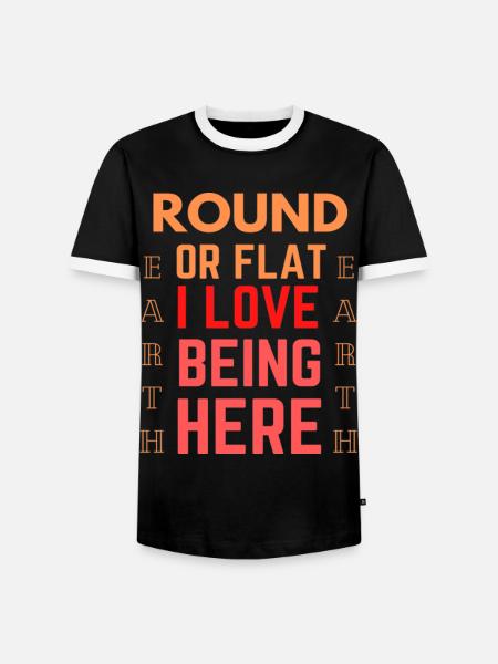 Funny Quote Flat Earth - Men's Ringer Shirt - black/white