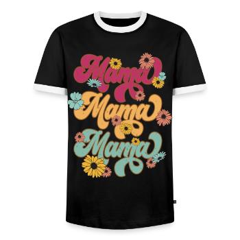 Mama Bear - Men's Ringer Shirt - black/white - Front - AI Model Female 172 light (172cm) & AI Model Male 178 light (178cm)