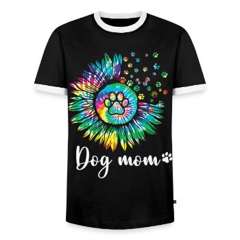 Hippie Gift Dog Mom Women - Männer Kontrast-T-Shirt - Schwarz/Weiß - Vorne - AI Model Female 172 light (172cm) & AI Model Male 178 light (178cm)