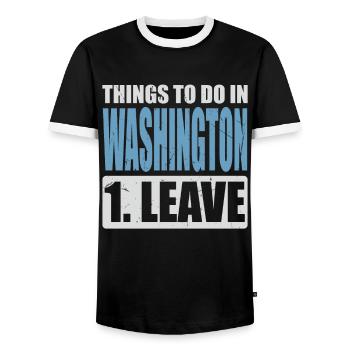 Mème de Washington - T-shirt contrasté Homme - noir/blanc - Devant - AI Model Female 172 light (172cm) & AI Model Male 178 light (178cm)