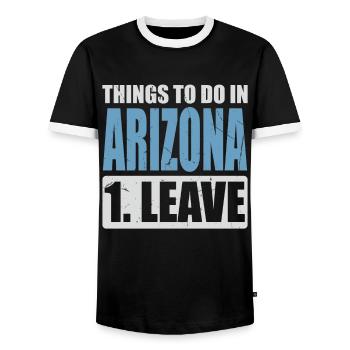 Arizona Meme - Männer Kontrast-T-Shirt - Schwarz/Weiß - Vorne - AI Model Female 172 light (172cm) & AI Model Male 178 light (178cm)