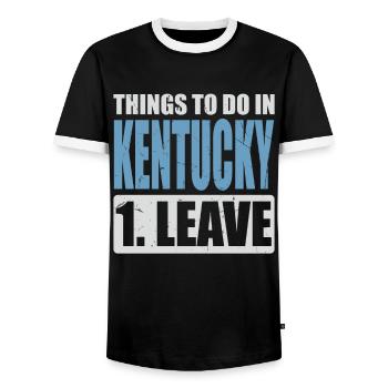Kentucky Meme - Männer Kontrast-T-Shirt - Schwarz/Weiß - Vorne - AI Model Female 172 light (172cm) & AI Model Male 178 light (178cm)