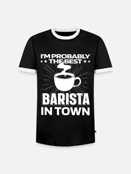 Barista Coffee - Men's Ringer Shirt - black/white