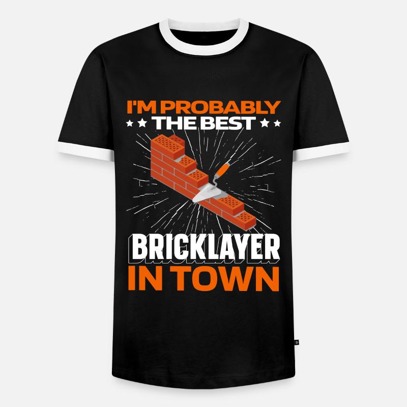 Maurer Ziegel - Männer Kontrast-T-Shirt - Schwarz/Weiß