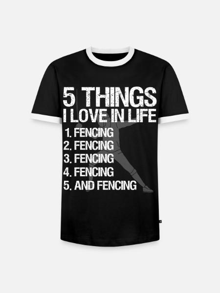 Fechten Degen Fechtduell Geschenkidee - Männer Kontrast-T-Shirt - Schwarz/Weiß