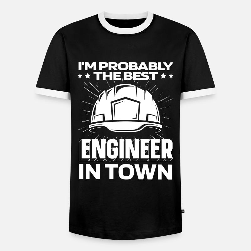 Engineer Helm - Men's Ringer Shirt - black/white