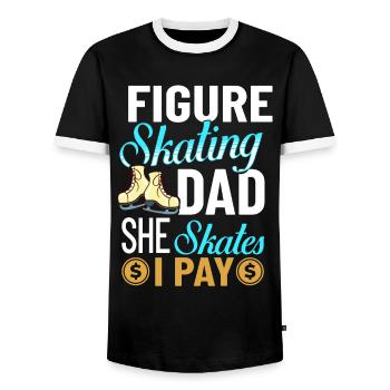 Eiskunstlauf Eisläufer Schlittschuhe Eislaufen - Männer Kontrast-T-Shirt - Schwarz/Weiß - Vorne - AI Model Female 172 light (172cm) & AI Model Male 178 light (178cm)