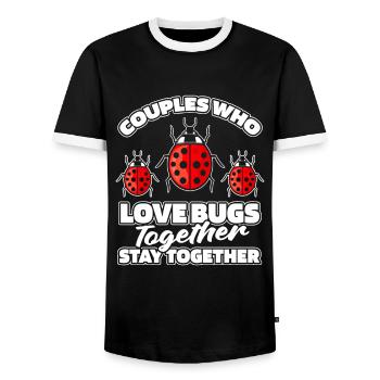 Entomologie Entomologiste Couple d’insectes - T-shirt contrasté Homme - noir/blanc - Devant - AI Model Female 172 light (172cm) & AI Model Male 178 light (178cm)
