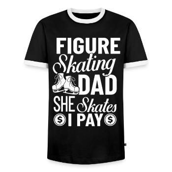 Eiskunstlauf Eisläufer Schlittschuhe Eislaufen - Männer Kontrast-T-Shirt - Schwarz/Weiß - Vorne - AI Model Female 172 light (172cm) & AI Model Male 178 light (178cm)