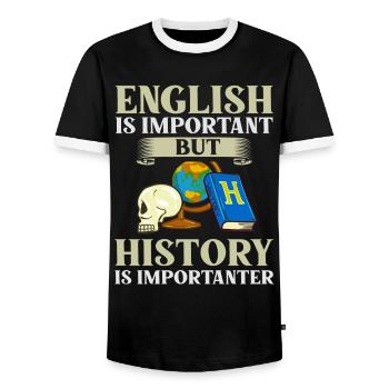 Geschichte Lehrer Lektion Professor Historiker - Männer Kontrast-T-Shirt - Schwarz/Weiß - Vorne - AI Model Female 172 light (172cm) & AI Model Male 178 light (178cm)