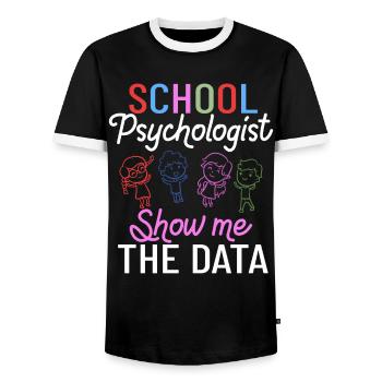 Schulpsychologe Schulpsychologie Psychologie - Männer Kontrast-T-Shirt - Schwarz/Weiß - Vorne - AI Model Female 172 light (172cm) & AI Model Male 178 light (178cm)
