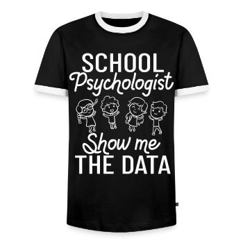 Schulpsychologe Schulpsychologie Psychologie - Männer Kontrast-T-Shirt - Schwarz/Weiß - Vorne - AI Model Female 172 light (172cm) & AI Model Male 178 light (178cm)