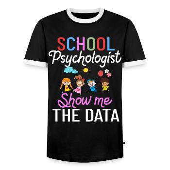 Schulpsychologe Schulpsychologie Psychologie - Männer Kontrast-T-Shirt - Schwarz/Weiß - Vorne - AI Model Female 172 light (172cm) & AI Model Male 178 light (178cm)