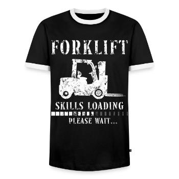 Certified Forklift Truck Operator - Männer Kontrast-T-Shirt - Schwarz/Weiß - Vorne - AI Model Female 172 light (172cm) & AI Model Male 178 light (178cm)