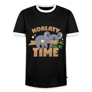 Koala puns - Men's Ringer Shirt - black/white - Front - AI Model Female 172 light (172cm) & AI Model Male 178 light (178cm)