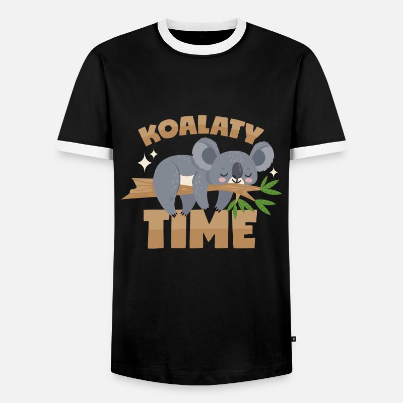 Koala puns - Men's Ringer Shirt - black/white