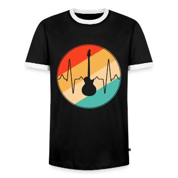 Rock Retro Heartbeat - T-shirt contrasté Homme - noir/blanc - Devant - AI Model Female 172 light (172cm) & AI Model Male 178 light (178cm)